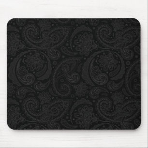 Mousepad Lindo padrão paisley preto