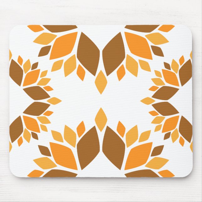 Mousepad lindo padrão pétal de flor marrom (Frente)