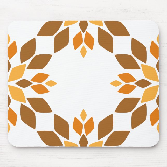 Mousepad lindo padrão pétal de flor marrom (Frente)