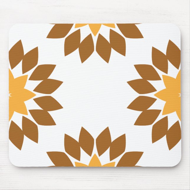Mousepad lindo padrão pétal de flor marrom (Frente)