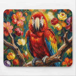 Mousepad Lindo Papagaio Arara em Impasto