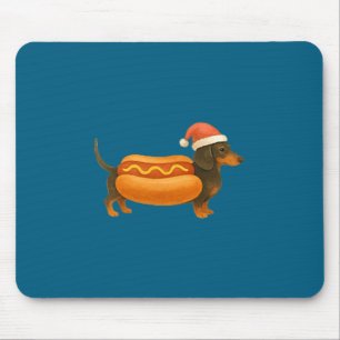 Mousepad Lindo Pequeno Natal Engraçado Cachorro-Quente Dach