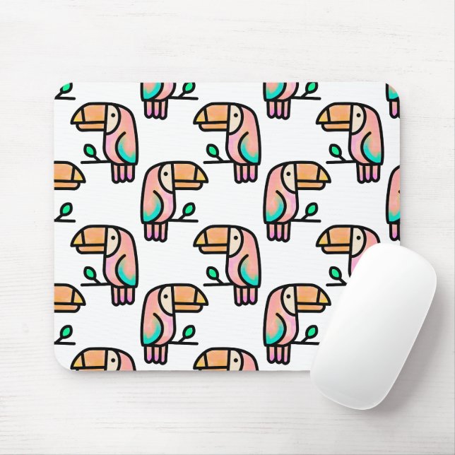 Mousepad lindo presente de animal de passarinho tucano trop (Com mouse)