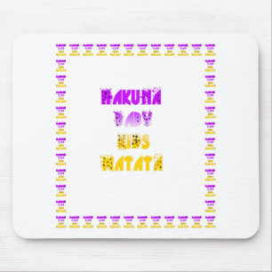 Mousepad Lindo Roxo e Amarelo Hakuna Matata Bebê Crianças G