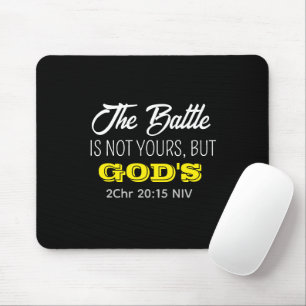 Mousepad Lindo Versículo Bíblico Preto e Amarelo Fé Cristã