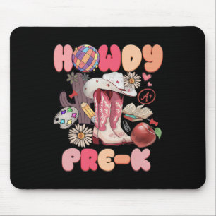 Mousepad Lindos Howdy Pré-k Cowboy Cowgirl Botas de Volta à