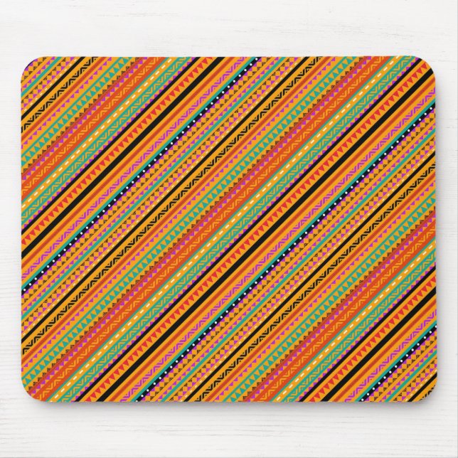 Mousepad Lindos padrões nativos astecas coloridos design (Frente)