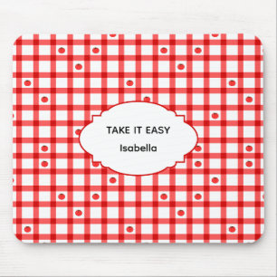 Mousepad Lindos Tomates de Xadrez Vermelho Relaxe