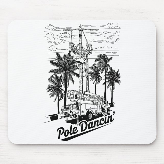 Mousepad Lineman Le Dancin' Electrician Gift For Men Husban (Frente)