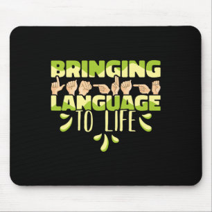 Mousepad Língua Americana de Sinais - Asl trazendo a língua