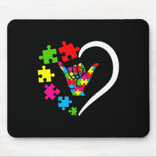 Mousepad Língua de Sinais ASL Ame Autismo Dia de Consciênci