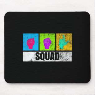 Mousepad Língua de Sinais Manual ASL para Orgulho Surdo e C