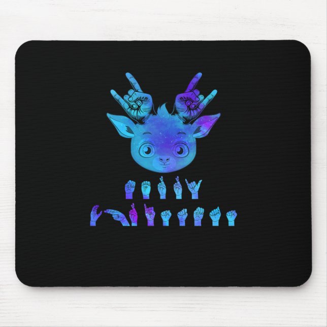 Mousepad Língua de sinais Reindedo de Natal surdo surdo sur (Frente)