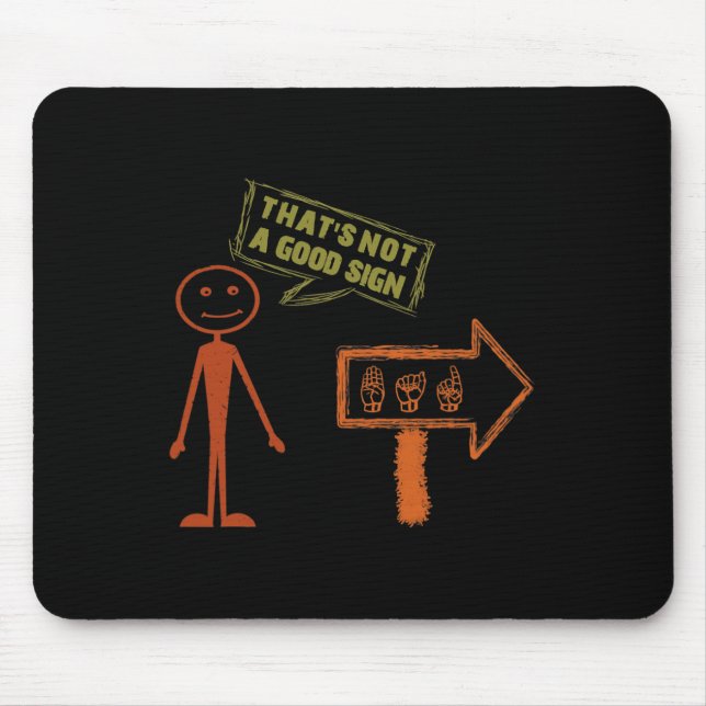 Mousepad Linguagem de Sinais ASL American Fala Consciência  (Frente)