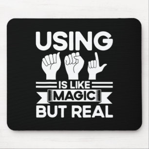 Mousepad Linguagem de Sinal ASL como Mágica mas surda real