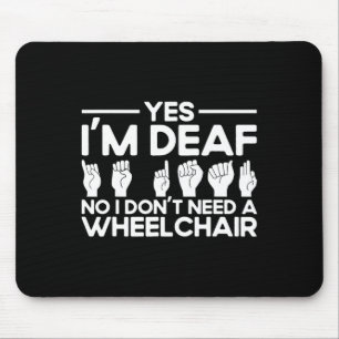 Mousepad Linguagem de Sinal ASL Sim sou surdo