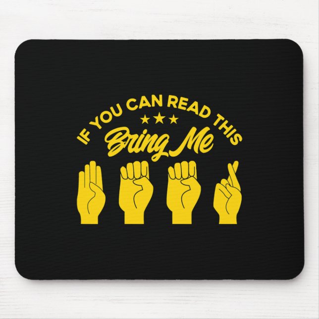 Mousepad Linguagem de Sinal ASL Traga-me Cerveja surda 1 (Frente)