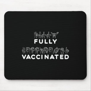 Mousepad Linguagem de Sinal de Mão Totalmente Vacinada