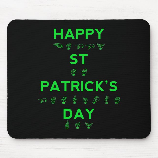 Mousepad Linguagem de Sinal de Orgulho de Surdo Feliz Dia d (Frente)