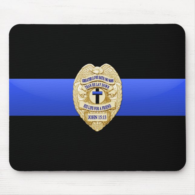 Mousepad Linha Azul Fino - Crachá (Frente)