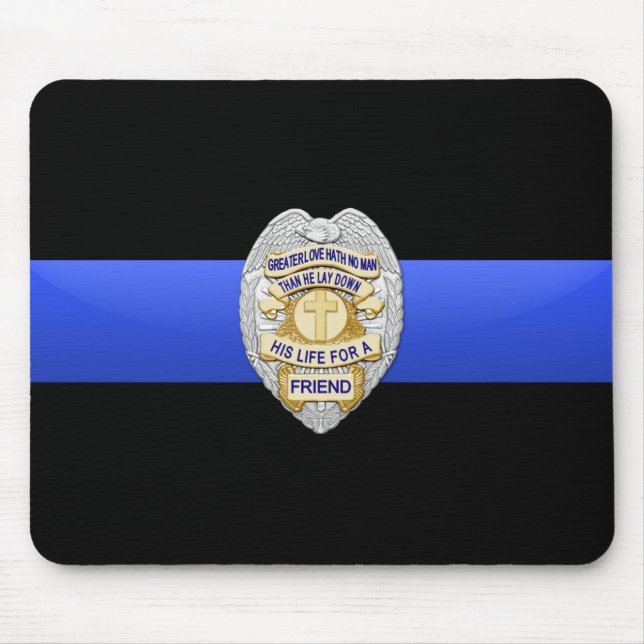 Mousepad Linha Azul Fino - Crachá (Frente)