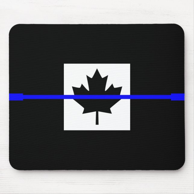 Mousepad Linha Azul Fino no Design de Sinalizador Canadiano (Frente)