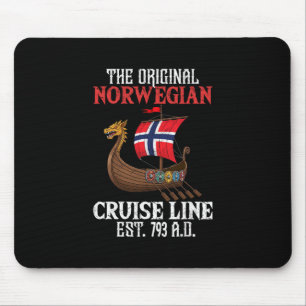 Mousepad Linha de cruzeiro norueguesa engraçada 