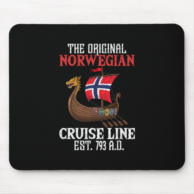 Mousepad Linha de cruzeiro norueguesa engraçada  (Frente)