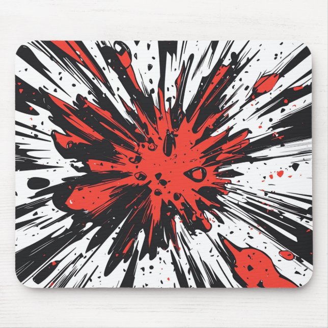 Mousepad Linha de Velocidade de Explosão de Quadrinhos Verm (Frente)