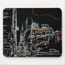 Mousepad Linha do horizonte colorida em Manhattan