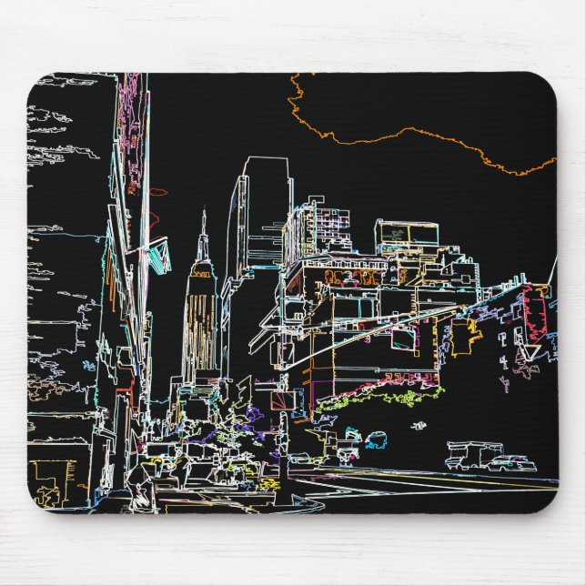 Mousepad Linha do horizonte colorida em Manhattan (Frente)