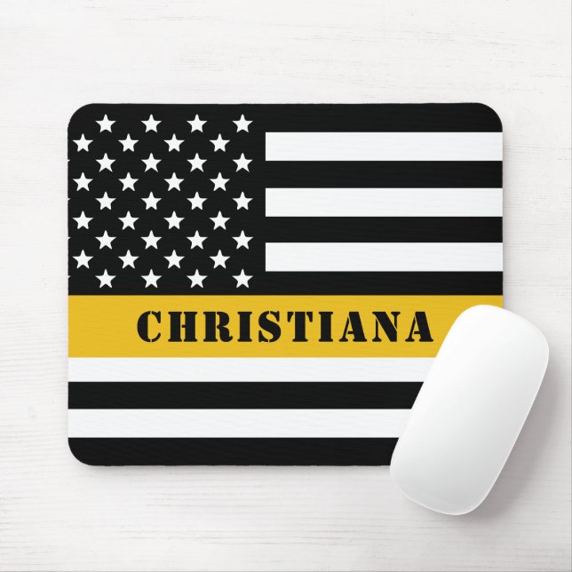 Mousepad Linha Dourada Thin de Sinalizador 911 do Dispatche (Com mouse)