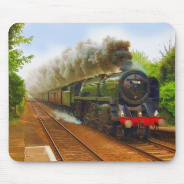 Mousepad Linha ferroviária britânica "Steam Train Art IV" (Frente)
