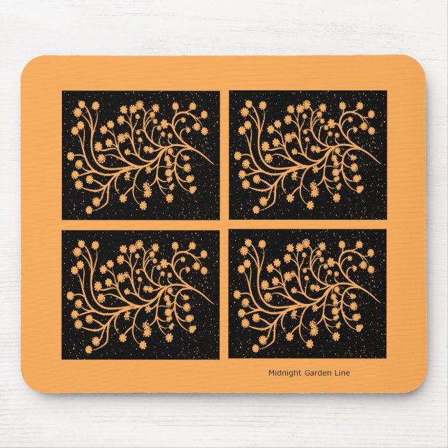 Mousepad Linha Jardim à Meia-Noite Dourado Âmbar (Frente)