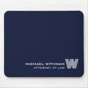 Mousepad Linha personalizada AZUL MARINHO Monograma, Nome e