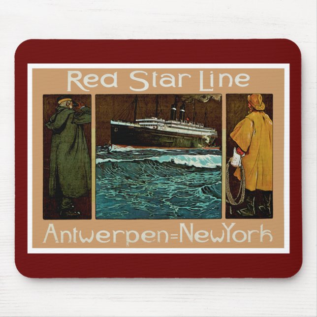 Mousepad Linha Red Star ~ Antuérpia - Nova Iorque (Frente)