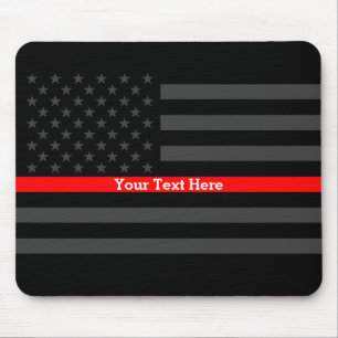 Mousepad Linha vermelha fina elegante bandeira preta