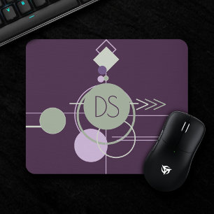 Mousepad Linhagem de tatuagens Marca verde roxa boêmica