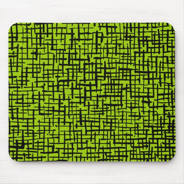 Mousepad Linhas ácidas - Preto em Verde marciano (Frente)