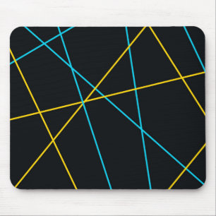 Mousepad Linhas amarelas, azuis, legal, de tendências, urb