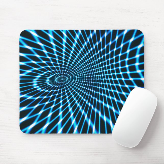 Mousepad Linhas cruzadas curvas que formam um círculo profu (Com mouse)