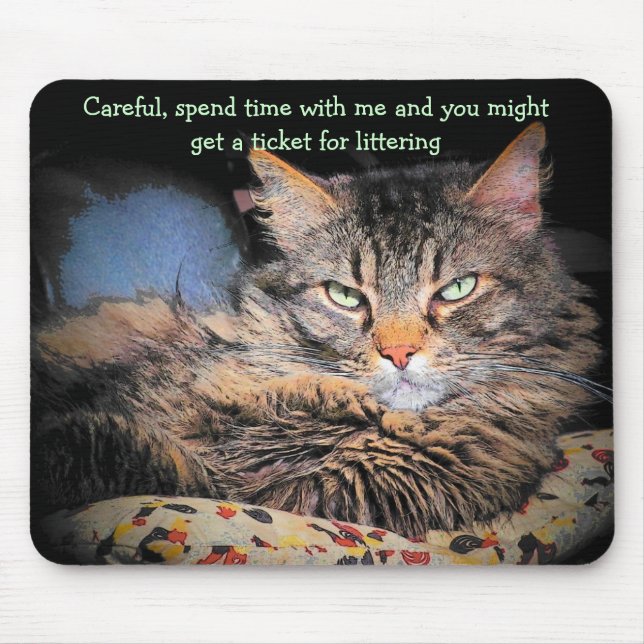 Mousepad Linhas de cantada de Gato Ruim #3 (Frente)