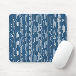 Mousepad Linhas de Circuito Branco