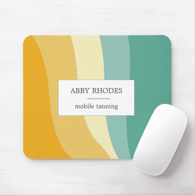 Mousepad Linhas de onda coloridas personalizadas (Com mouse)