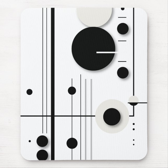 Mousepad Linhas de Sinfonia do Círculo Geométrico Minimalis (Frente)