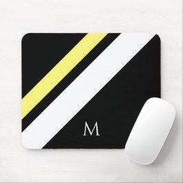 Mousepad Linhas diagonais iniciais personalizadas em preto