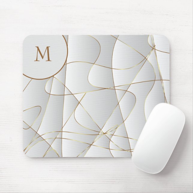 Mousepad Linhas Douradas Monogramadas (Com mouse)
