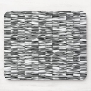Mousepad Linhas Irregulares - Preto em Branco