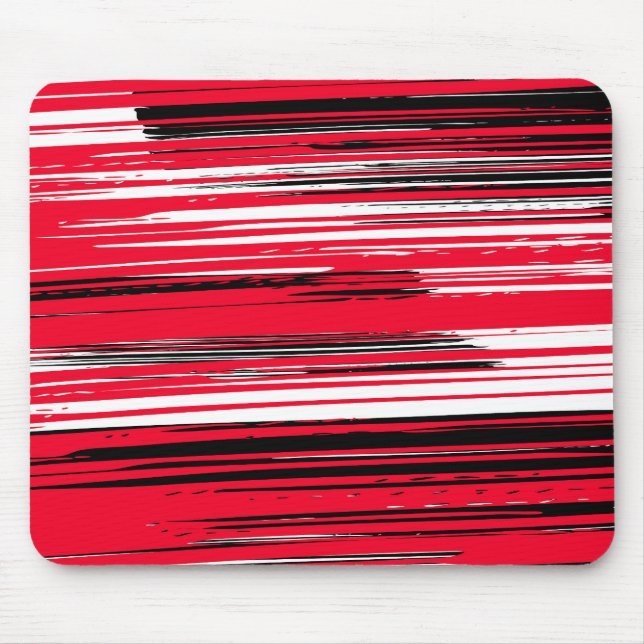 Mousepad Linhas pintadas à mão - vermelho (Frente)