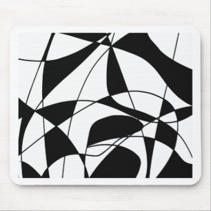 Mousepad Linhas pretas e brancas, padrão de impressão de co